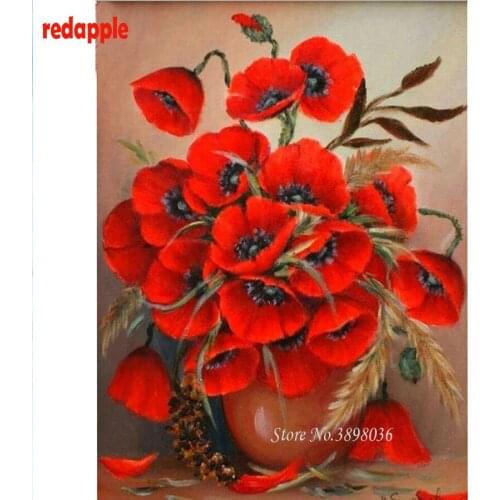 Diy diamond embroidery Poppies flowers painting 5d full rhinestones pasted diamond painting cross stitch kits mosaic needlework