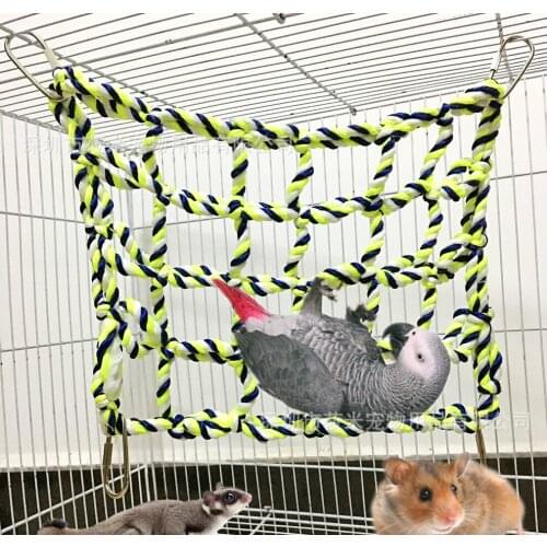 Parrot Climbing Net Cotton Rope Toy Play Gym Hanging Swing Net Parrot Bird Hammock Decor for small parrot Budgies Parakeet