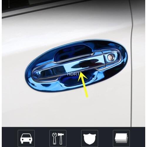 Car Exterior Accessories ABS chrome Plastic Piano Black 8pcs Door Moulding Handle Cover Trim For Subaru XV 2018 2019 2020