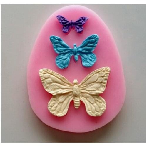 Butterfly design shape Silicone 3D Mold Cookware Dining Bar Non-Stick Cake Decorating fondant soap mold ZW648