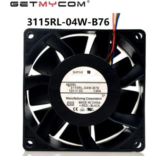 Getmycom Original 3115RL-04W-B76 8038 80mm DC 12v 1.6A 8CM winds of PWM fan speed control