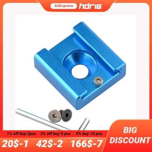 HDRIG Cold Shoe Mount Bracket with 1/4"-20 Screw for Camera Cage Microphone
