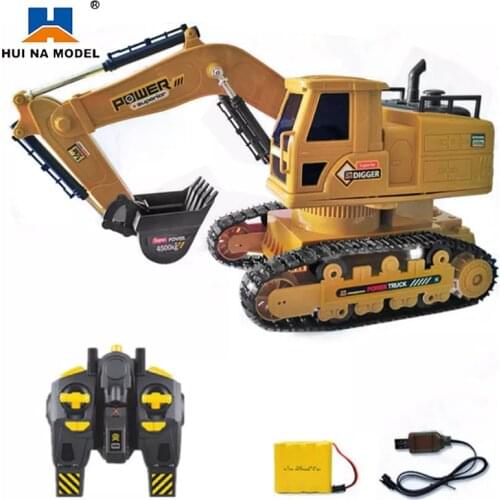 HUINA 1:16 RC Tractor Shovel Toy Forklift Truck Engineering Car Children Boy Toys Gift Bulldozer RC Truck Radio Controlled Model