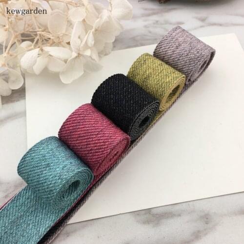 Kewgarden Wool Satin Ribbons 1" 5/8" DIY Bowknot Thick Soft Cotton Ribbon Handmade Tape Garment Accessories Riband 5m