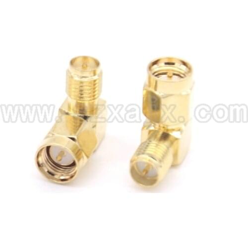 JX connector wholesale 100PCS SMA to SMA connector SMA male to RP-SMA female 90 degree right angle adapter screw the needle
