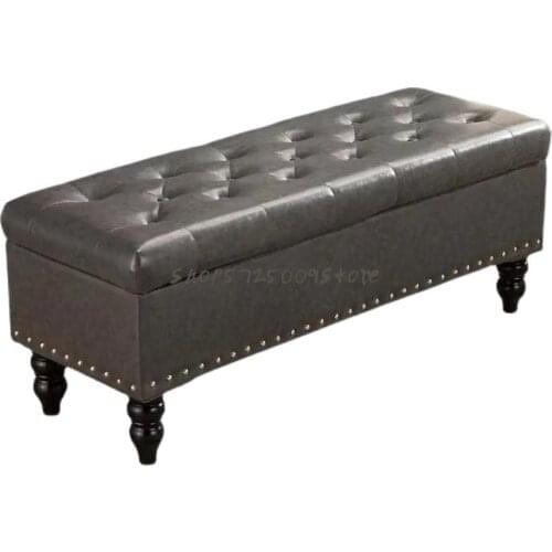 Leather Storage Stool Storage Stool Household Shoe Changing Stool Bed Tail Stool Porch Stool Sofa Stool Rest Stool Shoe Store Sh