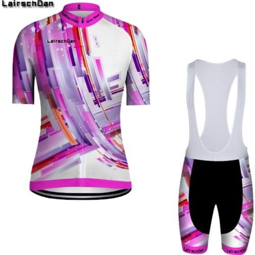 LairschDan 2021 Women Cycling Jersey Bib Set Short Sleeve Mountain Bike Sportswear Cycling Clothes mallot ciclismo mujer verano