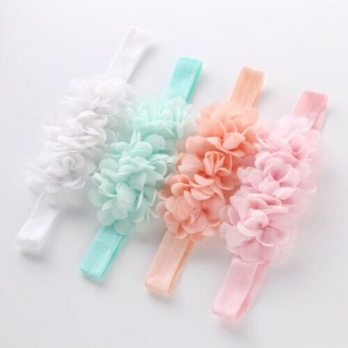 Cute Kids Toddler Infant Baby Girl Nylon Elastic Stretchy Floral Flower Headband Lovely Baby Headband Fake Flower