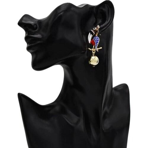 Fashionable Ladies Cute Bird Earrings Rhinestone Dangle Earrings