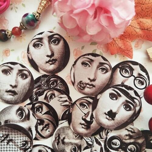 24PCS Black and white Vintage Girl emotional avatar scrapbooking album project happy planner decorative stickers