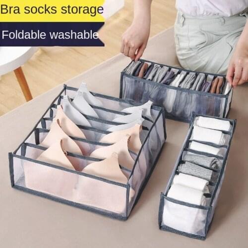 Underwear Panties Storage Box Drawer Type Student Household Separation Finishing Grid Put Bra and Socks Finishing Box 3 In 1