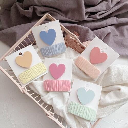 New Solid Color Girly Heart Hairpin Cute Sweet Color Baby Headdress Water Drop Lattice Broken Hair Small Hairpin
