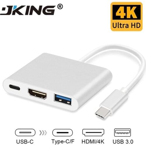 JKING Usb c HDMI Usbc to Hdmi 3.1 Converter Adapter Typec to hdmi HDMI/USB 3.0/Type-C Aluminum For Apple Macbook adapter