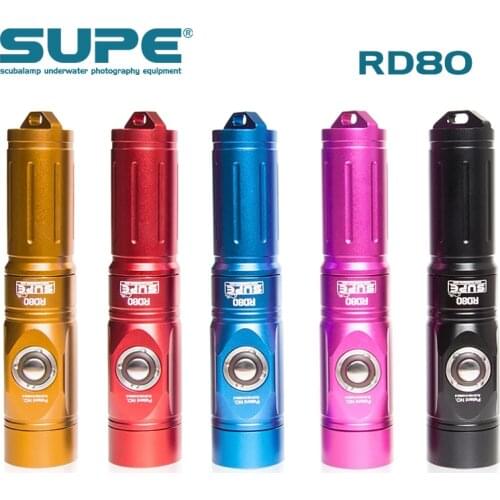 SUPE Scubalamp RD80 1200 Lumens Scuba Diving Light Underwater Searching Light Photography Focus Light Step Dimming beam angle 15