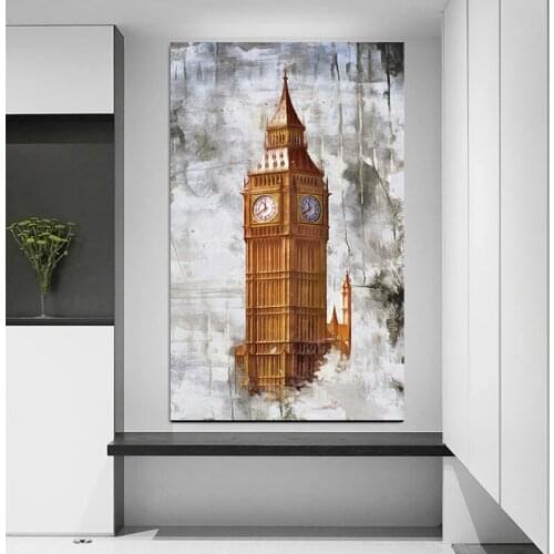 Eiffel Tower London New York World City Landscape Paris Canvas Poster Nordic Style Wall Art Picture Home for Living Room Decor