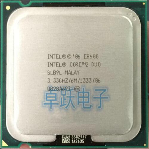 Intel CPU Core2 DUO E8600 CPU/ 3.33GHz/ LGA775 /775pin/ Dual-CORE/65W can work 100