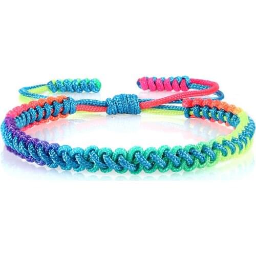 Rainbow Color Bracelet 16style Multicolor Weave Rope Knots Handmade Charm Amulet Bangles Women Jewelry Friendship Bracelets Gift