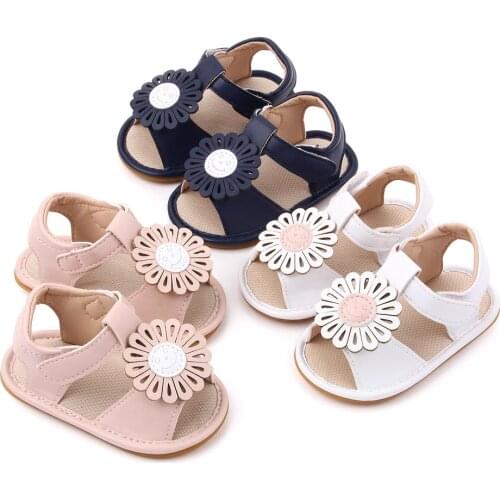 New Baby Girl Newborn Summer PU Leather female baby sandals 0-1 years old infants and non-slip soft rubber princess shoes
