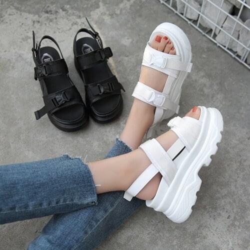 Sexy Open-toed Women Size40 Sandals Wedge Hollow Out Women Sandals Outdoor Cool Platform Shoes Women Beach Summer Shoes 2019 New