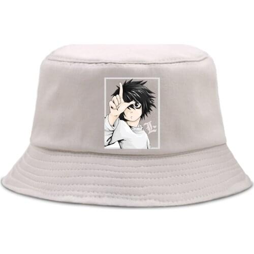 Death Note Sun Hat Japan Anime Fisherman Hats Outdoor Fishing Unisex Panama Caps Foldable Sunscreen Bucket Hat Casual Beach Hat