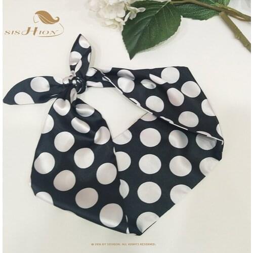SISHION Retro Vintage Black White Polka Dots Hair Accessories VD1902 50s 60s Women Girls Party Hair Band Headbands