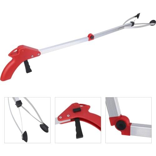 Garbage Picker Folding Trash Grabber Leaves Waste Pick Up Aluminum Alloy Folding Garden Dead Leaf Clip Garbage Pliers Tool
