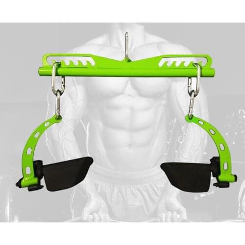 Gym Fitness Pulley Cable System Attachment Rowing Lat Pull Down Bar Handle Biceps Triceps Back Muscle Strength Training Expander