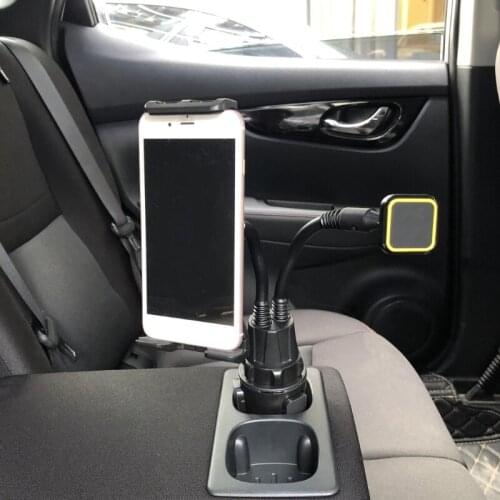 Universal 2in1 Gooseneck Car Cup Tablet Cradle + Magnetic Phone Holder Mount for 4-13" Phone Tablet Smartphones