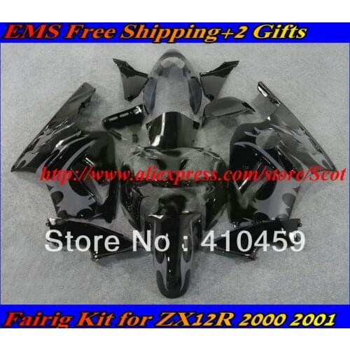TOP grey gloss black Fairing kit for KAWASAKI Ninja ZX12R 02 03 04 05 ZX 12R 2002 2005 ZX-12R 02-05 2002-2005