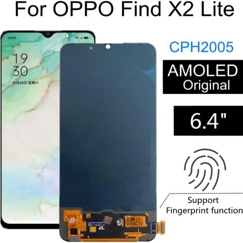 6.4" AMOLED For Oppo Find X2 Lite LCD Display Touch Screen Digitizer Assembly For OPPO CPH2005 lcd find X2 Lite 5G Global