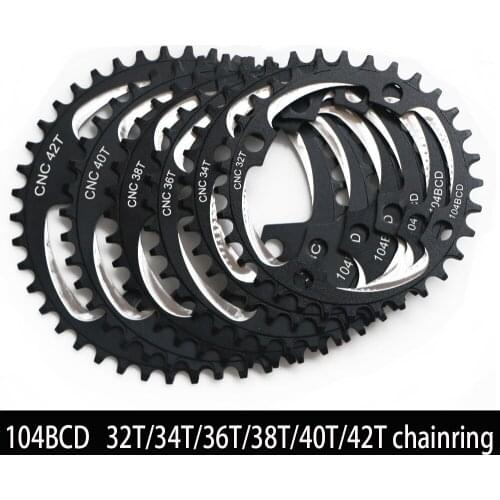 104BCD Bicycle Crank Chainring Round 32T 34T 36T 38T 40T 42T Tooth Plate Narrow Wide ChainWheel 104 BCD MTB Bike Chain ring