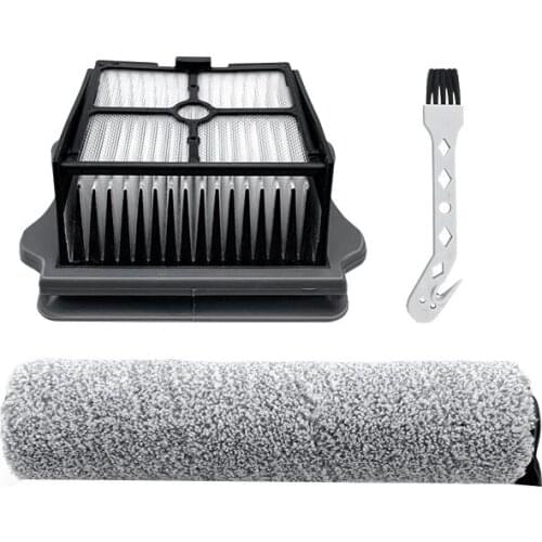 1X Roller Brush + 1X Filter + 1 Cleaning Brush Kit For Tineco Ifloor Cordless Floor One S3 Wet Dry Vacuums Assy