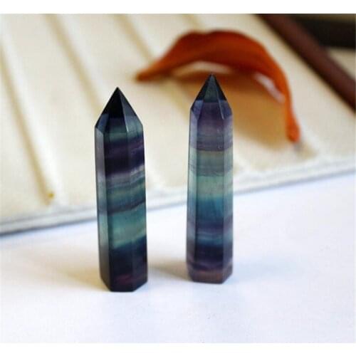 1pcs70g NATURAL Fluorite QUARTZ CRYSTAL WAND POINT HEALING