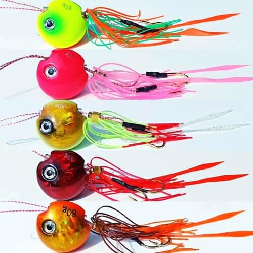 1pc 150g/120g/100g/80g/60g/40g Slider Kabura Snapper/Sea bream Jig head with skirt lead jig jigging lure metal fishing lure