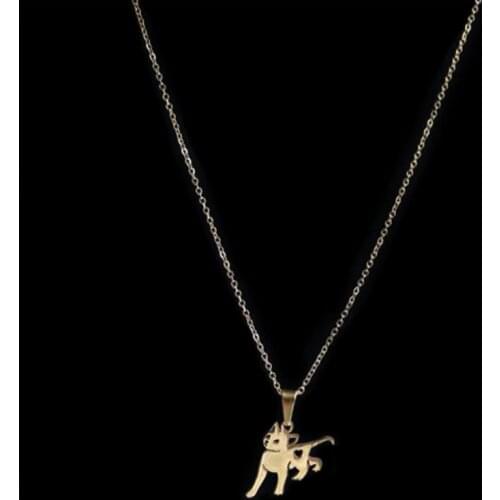 Everfast 1pc Little Kitten Cat Pendant Collar Necklaces Animal Stainless Steel Necklace Girls Kids Making Jewelry Accessories