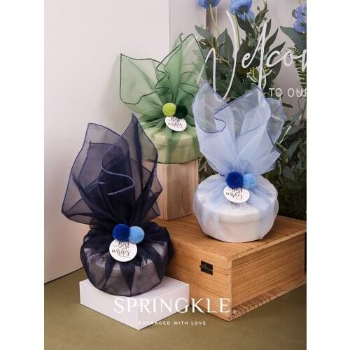 5pcs/lot Original design wedding mesh round wooden box with free Transparent handbag Wedding Favors Gifts party supplies