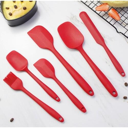 6 Pcs/set Silicone Spatula Baking Utensils Non-Stick Heat-Resistant Spoon Spatula for Cake Butter Cream Kitchen Accessories Tool