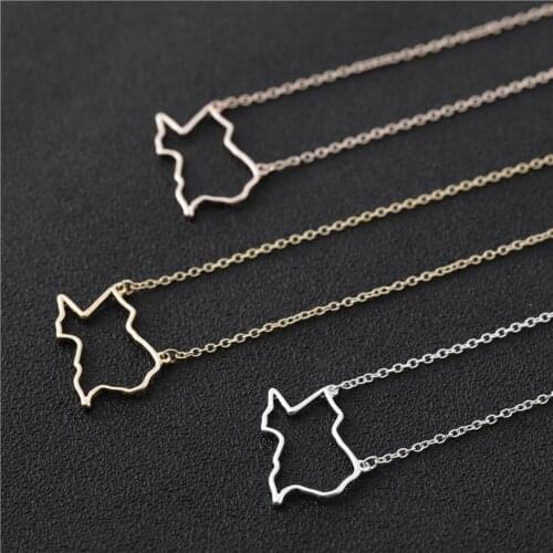 States Outline Texas Necklace America Map Charm USA TX State Simple Hollow America Geography Hometown souvenir Necklaces jewelry
