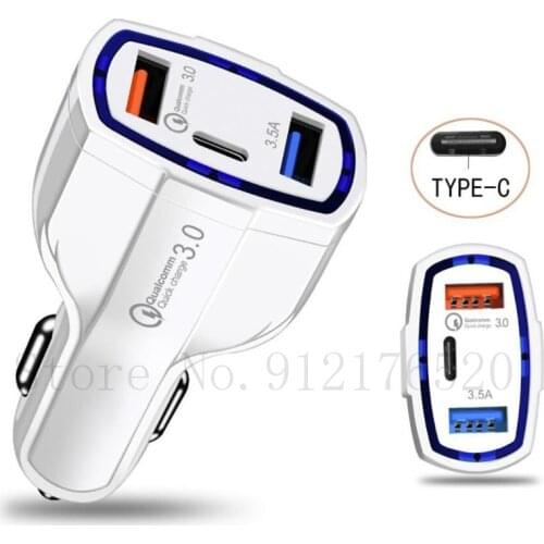 50pcs/lot Quick Charge 3.0 Car Charger 5V 3.5A QC3.0 Fast Charging Car-charger Dual USB Car Charger For iPhone