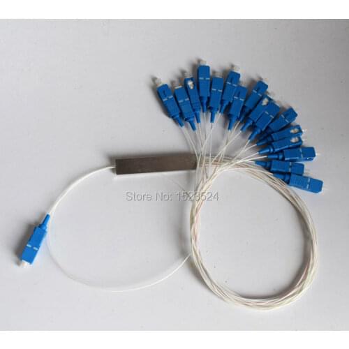 Free Shipping 0.9mm Steel Tube 1x16 Mini SC/UPC Connector 1:16 16 Ports Fiber Optical PLC Splitter