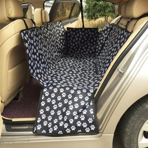Big Pet Carriers Oxford Fabric Paw Pattern Car Pet Seat Covers Waterproof Back Bench Seat Travel Accessories Car Seat Covers Mat