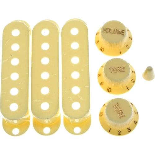 ST Style Guitar Pickup Covers 52mm Cream Knobs and ST Switch Tip Cap Guitar Accessories