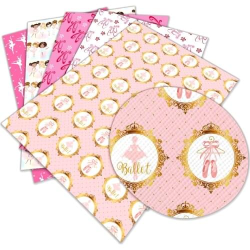 Beautiful Dancing Girl Pattern Printed Synthetic Faux Leather 30 cm x 136cm for DIY Bag Material Fabric L253 L254