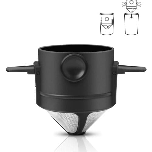 Coffee Filter Pour Over Dripper Cone Collapsible Paperless Reusable-Mini portable Coffee Maker For Household Office Backpacking