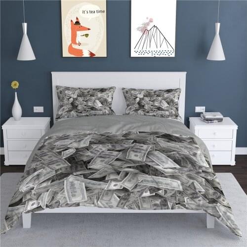 Money Bedding Set Dollar Duvet Cover Set Queen King Bedclothes Funny Cool Home Textiles Boys Teens 90/135/150 Single Double Beds