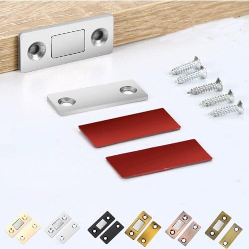 New Punch-Free Magnetic Invisible Strong Door Stopper Closet Drawer Double Ultra-Thin Magnetic Cabinet Suction Sliding Closer