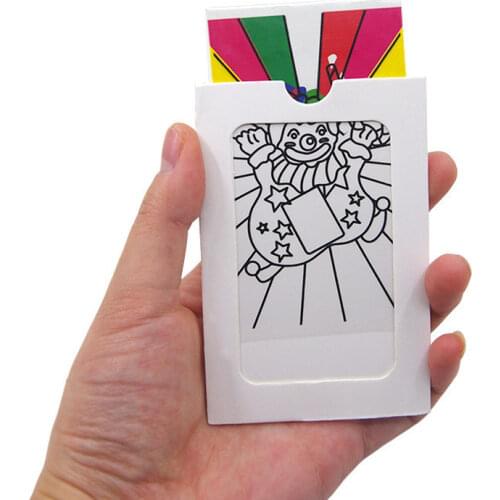 Mini Size Changing Clown Color Card Magic Tricks Toys for Children Close Up Stage Magic Props Easy To Do Classic Toys Kids
