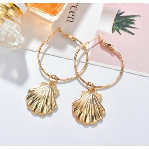 New Earrings Fashion Jewelry Statement Fashion Alloy Shell Earrings Wholesale Earrings For Women Aretes De Mujer