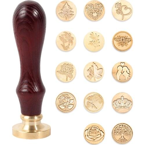 1pcs Plant Seal Flower Seal Wax Seal Stamp Retro Antique Sealing Wax Scrapbooking Stamps HEAD Wedding Decorative Invitation