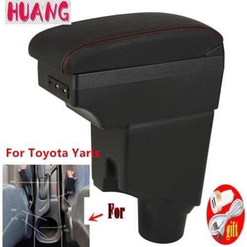 For Toyota Yaris Armrest box For Toyota Yaris hybrid Car Armrest box 2020 2019 2015-2021 Retrofit parts Interior Storage box USB